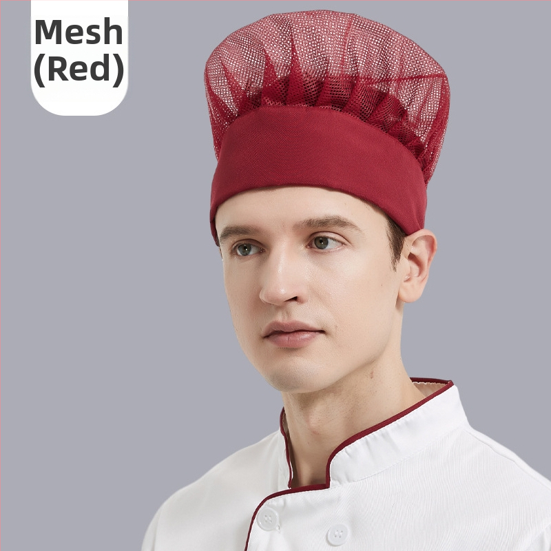 Unisex kuchárska čiapka pre hotelový catering, bavlna, ploché tkanie, jednobarevný vzor, vyšívanie