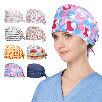 Bonetă medicală din bumbac, unisex, cu imprimeu desen animat, posibilitatea imprimării logo-ului, stil casual.