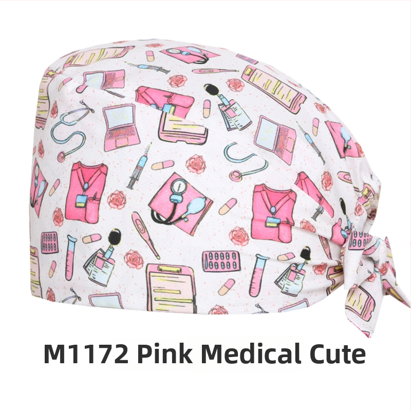 Bonetă medicală din bumbac, unisex, cu imprimeu desen animat, posibilitatea imprimării logo-ului, stil casual.