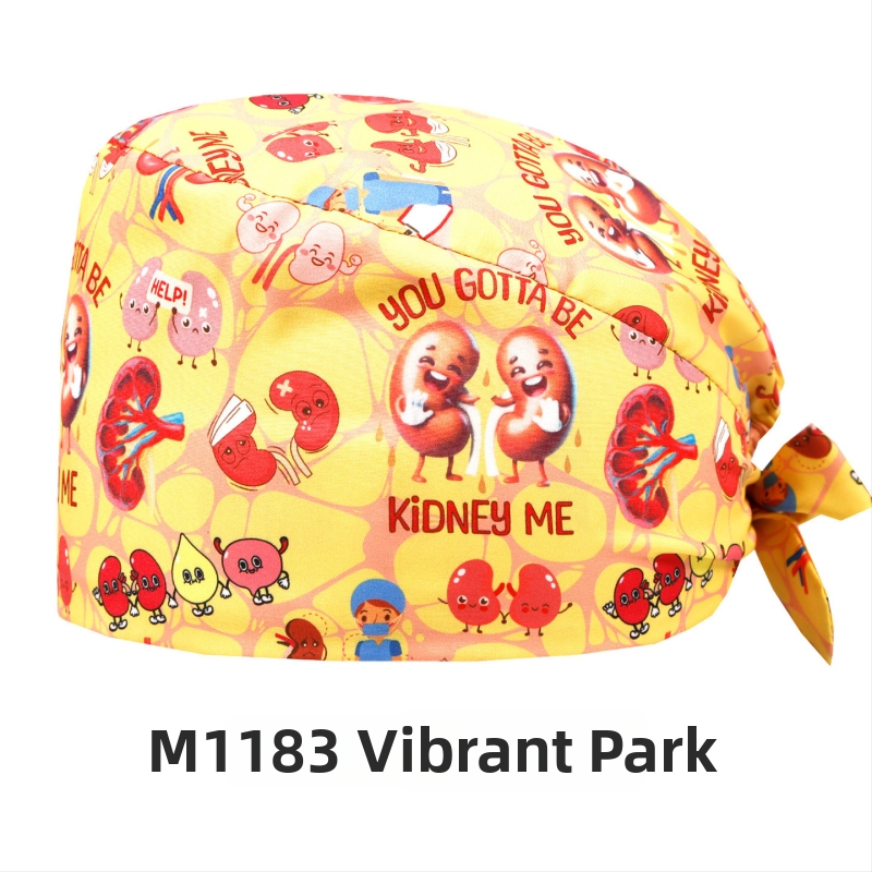 Bonetă medicală din bumbac, unisex, cu imprimeu desen animat, posibilitatea imprimării logo-ului, stil casual.