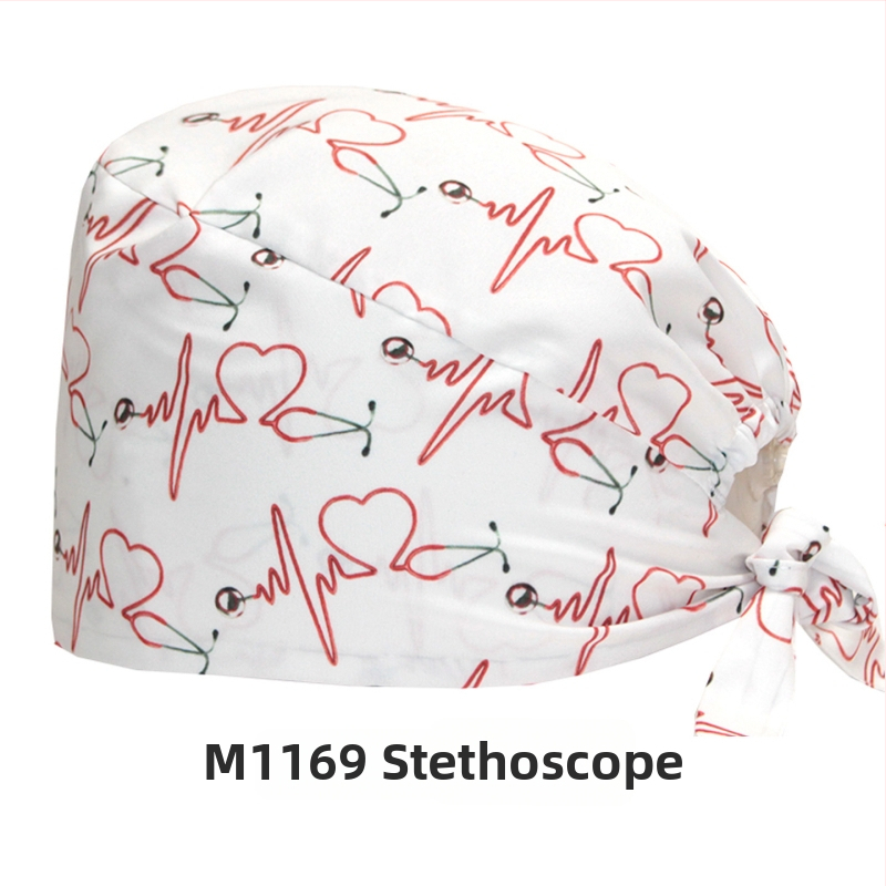 Bonetă medicală din bumbac, unisex, cu imprimeu desen animat, posibilitatea imprimării logo-ului, stil casual.