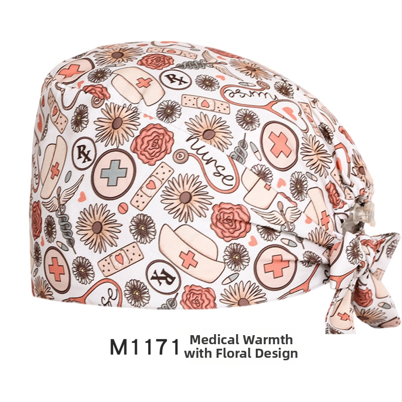 Bonetă medicală din bumbac, unisex, cu imprimeu desen animat, posibilitatea imprimării logo-ului, stil casual.