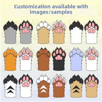 Γάντια ζώου με συνθετική γούνα και νύχια για cosplay, χειροποίητα, προσωπικό στυλ, Άνοιξη 2023