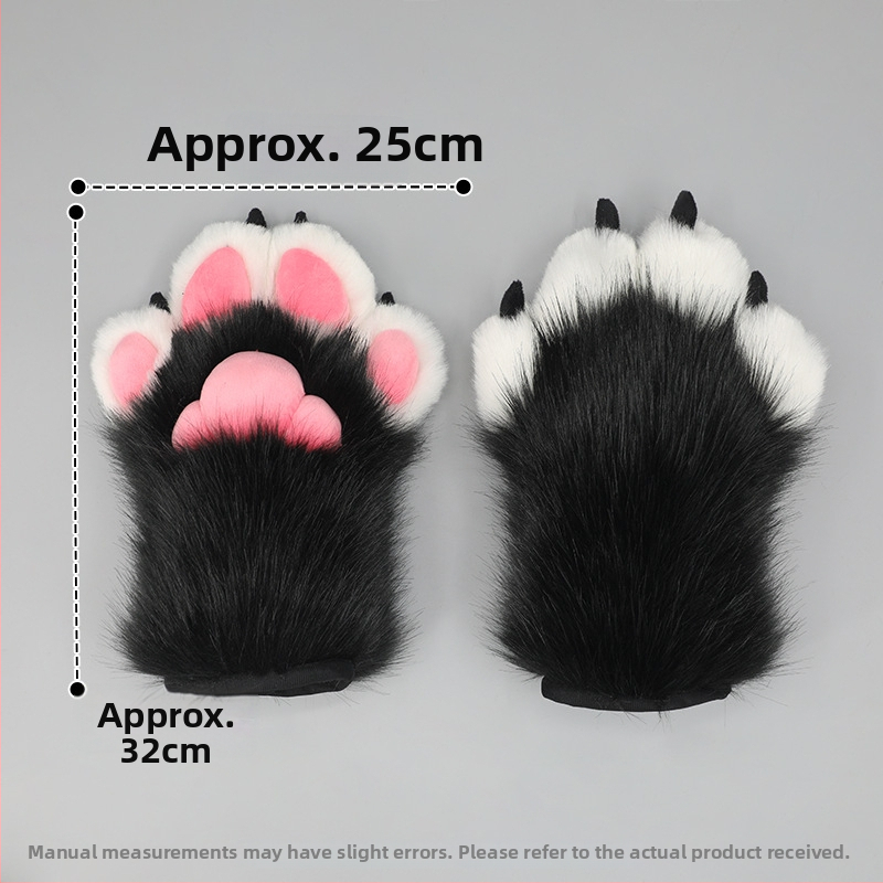 Γάντια ζώου με συνθετική γούνα και νύχια για cosplay, χειροποίητα, προσωπικό στυλ, Άνοιξη 2023