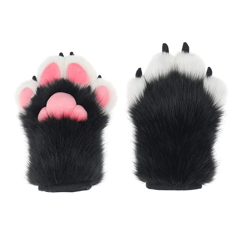 Γάντια ζώου με συνθετική γούνα και νύχια για cosplay, χειροποίητα, προσωπικό στυλ, Άνοιξη 2023