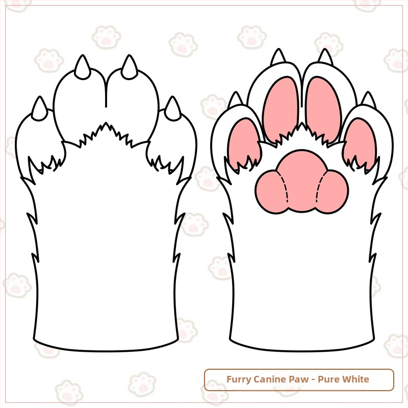 Γάντια ζώου με συνθετική γούνα και νύχια για cosplay, χειροποίητα, προσωπικό στυλ, Άνοιξη 2023