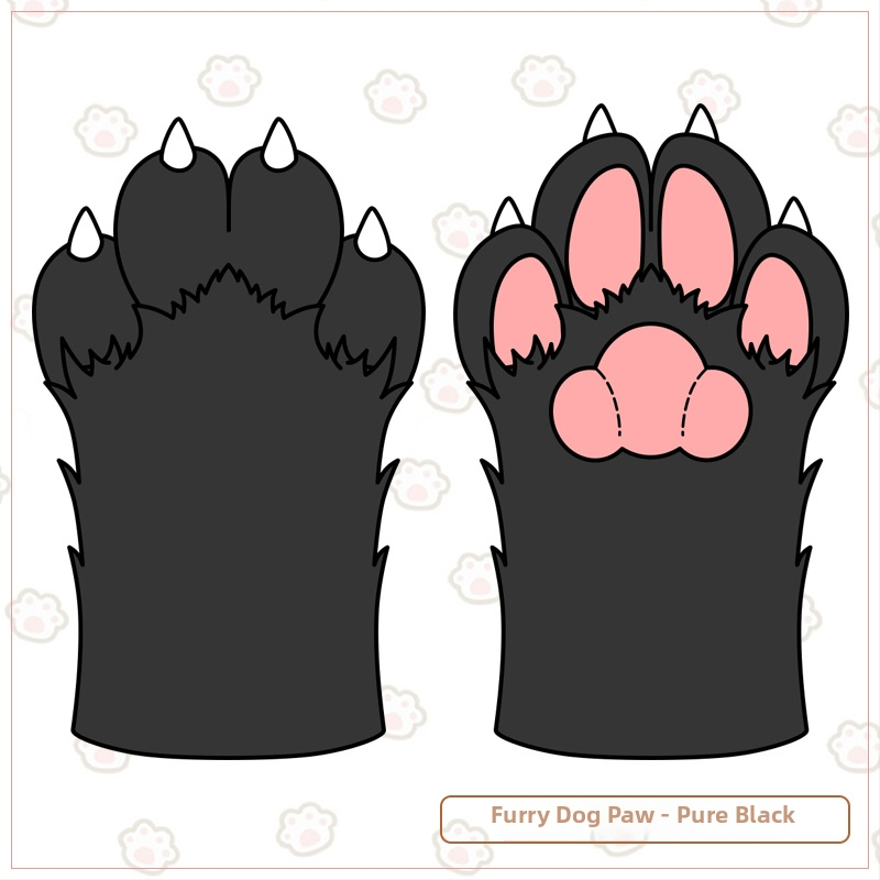 Γάντια ζώου με συνθετική γούνα και νύχια για cosplay, χειροποίητα, προσωπικό στυλ, Άνοιξη 2023