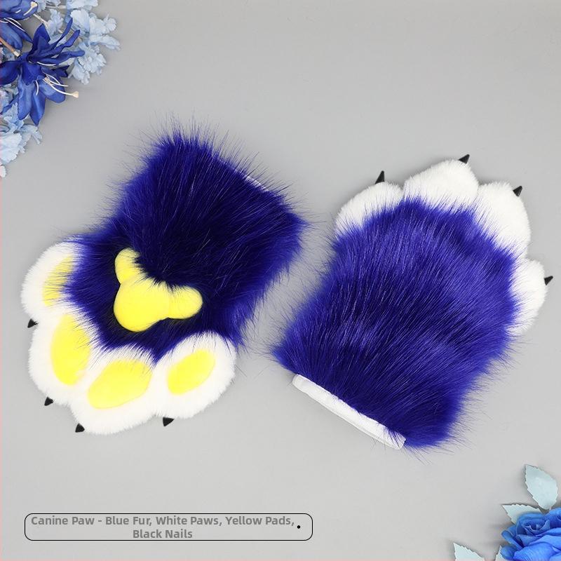 Γάντια ζώου με συνθετική γούνα και νύχια για cosplay, χειροποίητα, προσωπικό στυλ, Άνοιξη 2023