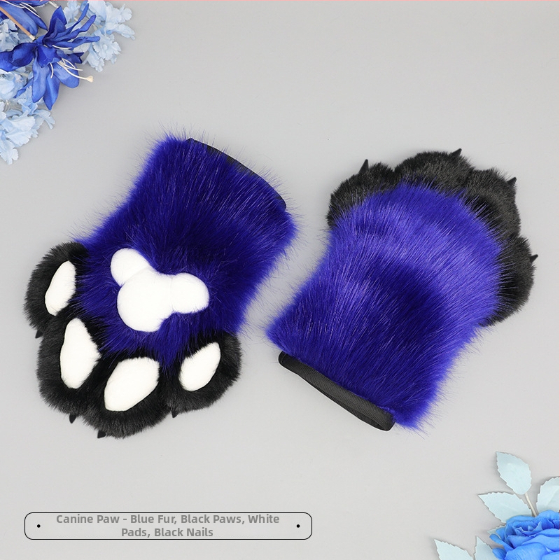 Γάντια ζώου με συνθετική γούνα και νύχια για cosplay, χειροποίητα, προσωπικό στυλ, Άνοιξη 2023
