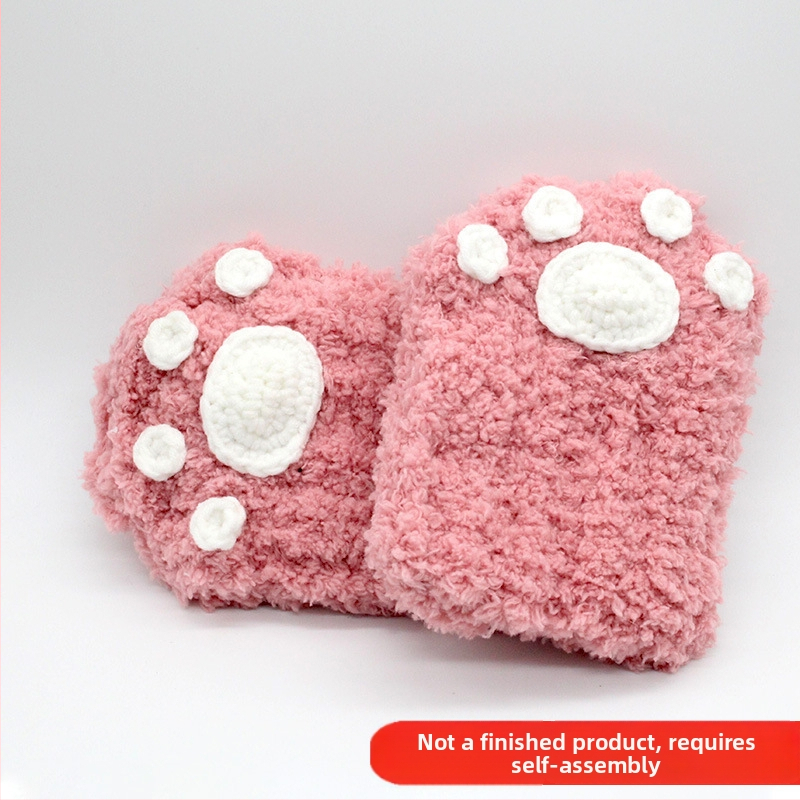 Γάντια με γατάκια πατουσάκια - μισό δάχτυλο, πλεκτό βελούδο, θερμικά, για παιδιά, λανσάρισμα καλοκαίρι 2021