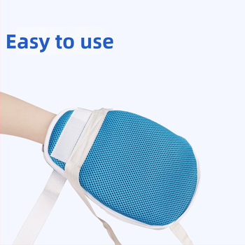 Apsauginės pirštinės lovoje gulintiems vyresnio amžiaus žmonėms su demencija — nuo įbrėžimų, kvėpuojanti medvilnė, modelis 125, delnoms, infraraudonųjų spindulių šildymas