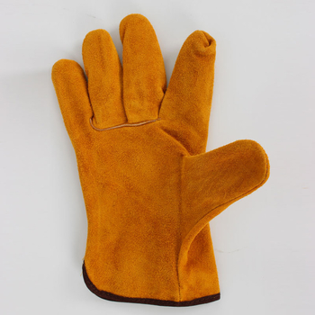 Metināšanas cimdi īsa garuma, no pilnas govs ādas, divslāņaini, ar siltumizolāciju, izturīgi pret augstām temperatūrām