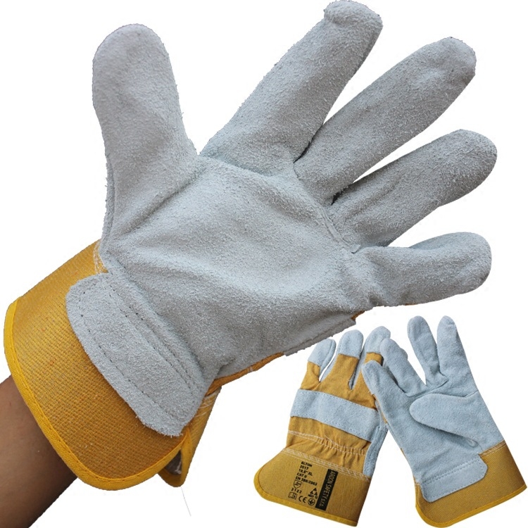 Metināšanas cimdi īsa garuma, no pilnas govs ādas, divslāņaini, ar siltumizolāciju, izturīgi pret augstām temperatūrām