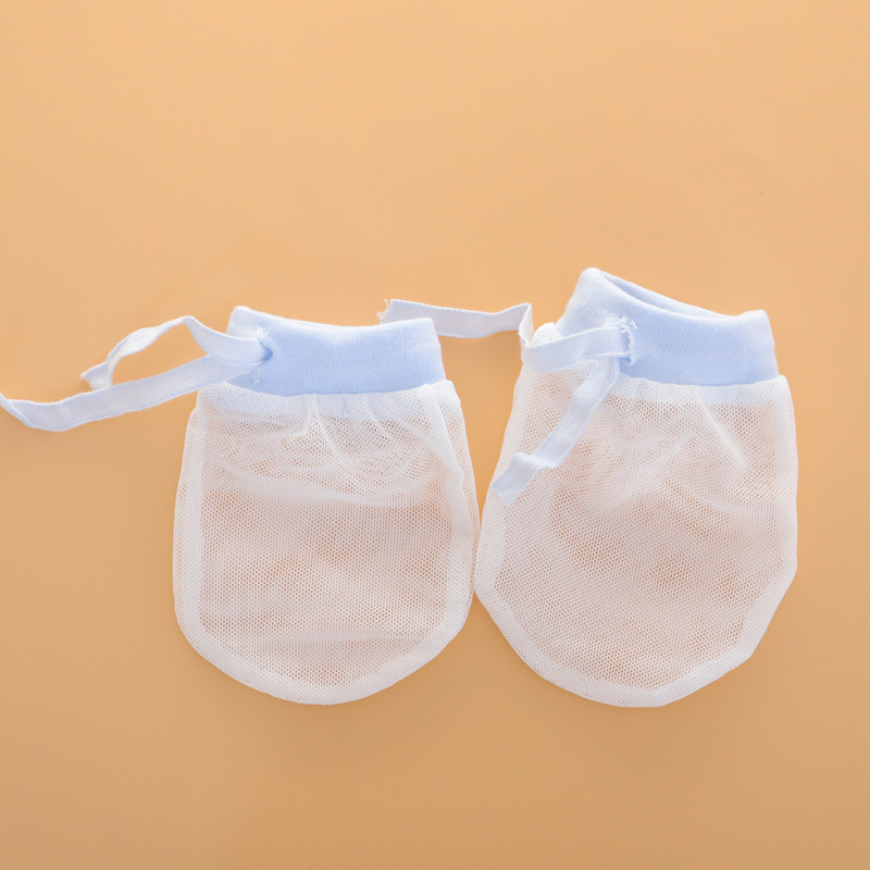 Mănuși pentru bebeluși anti-zgâriere din mătase tip ice silk, cu șnur reglabil – transparente, elastice, pentru toate sezoanele