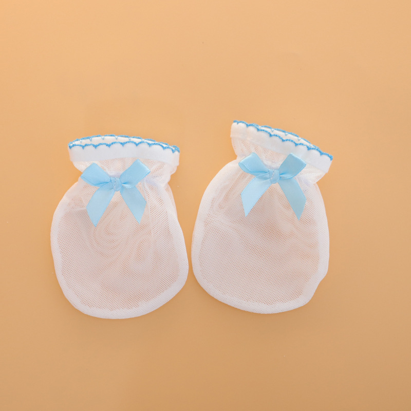 Mănuși pentru bebeluși anti-zgâriere din mătase tip ice silk, cu șnur reglabil – transparente, elastice, pentru toate sezoanele