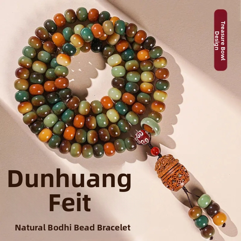 108 helmed Bodhi seemnetest mala, etniline stiil, käsitöö ja poleerimine, kingitus ärile, talv 2024