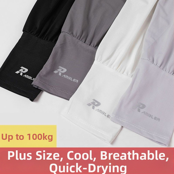 Ανδρικά μανίκια προστασίας UV - Καλοκαιρινή λεπτή ύφανση Ice Silk (Milk Silk) και πολυεστέρα, χαλαρή γραμμή, Άνοιξη 2023