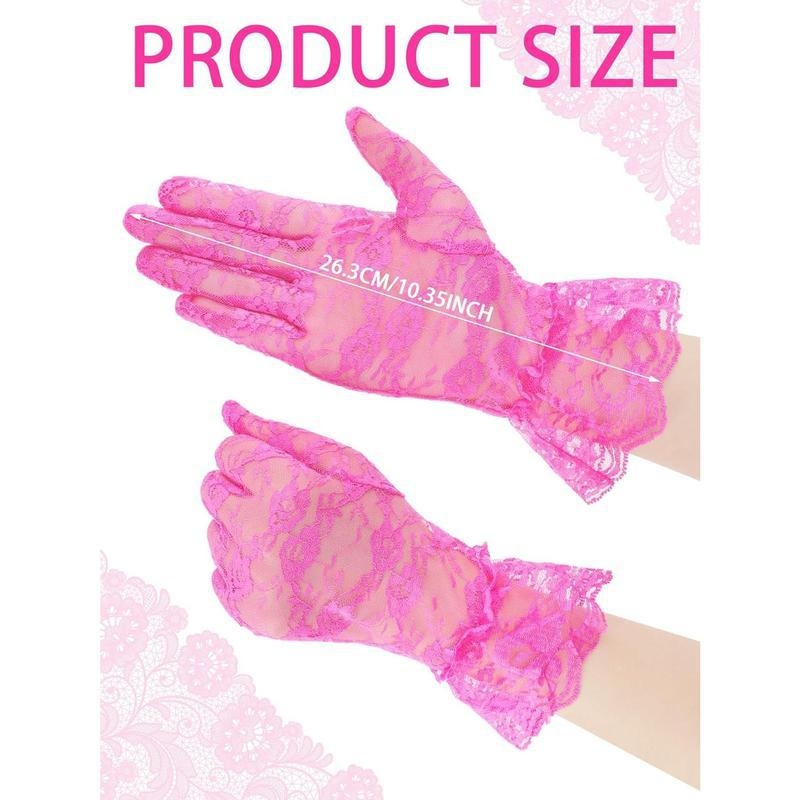 Sieviešu mežģīņu cimdi - īss izsmalcināts stils, tējas sanāksmei, saglabā siltumu pavasarī