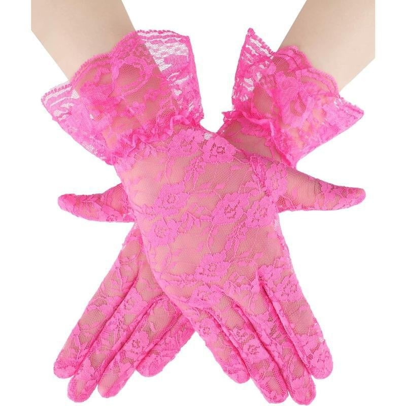 Sieviešu mežģīņu cimdi - īss izsmalcināts stils, tējas sanāksmei, saglabā siltumu pavasarī