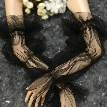 Mežģīņu tīkla pūkainās piedurknes kāzu kleitai — sievietēm dekoratīvās piedurknes, garš modes stils, pavasaris/vasara