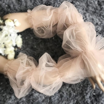 Mežģīņu tīkla pūkainās piedurknes kāzu kleitai — sievietēm dekoratīvās piedurknes, garš modes stils, pavasaris/vasara