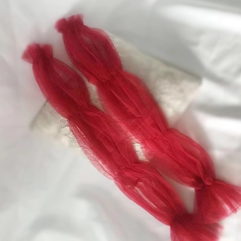 Mežģīņu tīkla pūkainās piedurknes kāzu kleitai — sievietēm dekoratīvās piedurknes, garš modes stils, pavasaris/vasara