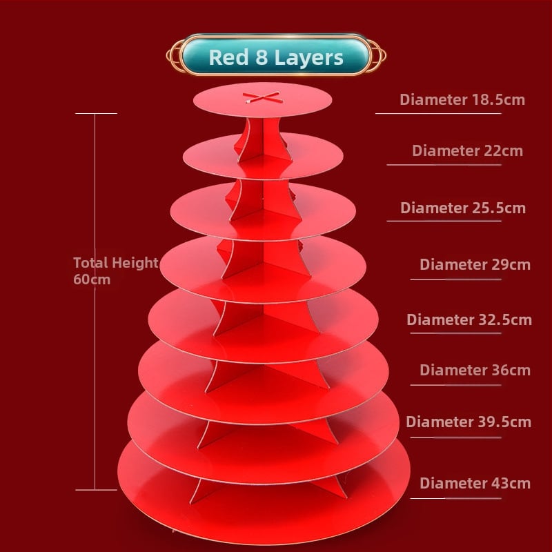 Daugiapakopis parodymojo stovas senjorų gimtadienio šventei su Jiaodong rankų darbo garuose virtais bandelėmis ir tradiciniais pyragais, modernus minimalistinis stilius, Unique, 2023