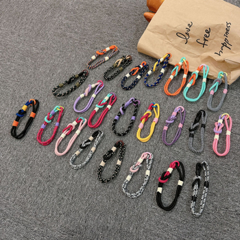 Λουράκι κινητού για τον καρπό, χειροποίητο από νάιλον, μεταλλική αγκράφα, γυναικείο στυλ