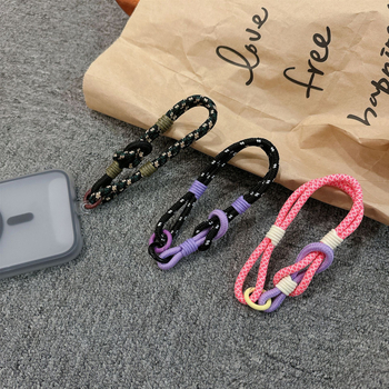 Λουράκι κινητού για τον καρπό, χειροποίητο από νάιλον, μεταλλική αγκράφα, γυναικείο στυλ