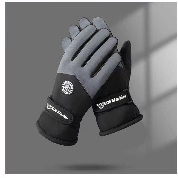 Unisex žiemos slidinėjimo pirštinės su vandeniui atsparumu, anti-slip ir dilimo atsparumu, išorė: medvilnė, Ice Silk vidus, velvet pamušalas, Flip-cover stilius