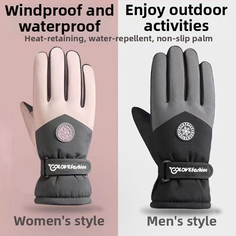 Unisex zimné lyžiarske rukavice s vodotesnosťou, protišmykom a odolnosťou voči opotrebeniu, vonkajšia bavlna, vnútorná Ice Silk látka, zamatová podšívka, Flip-cover štýl