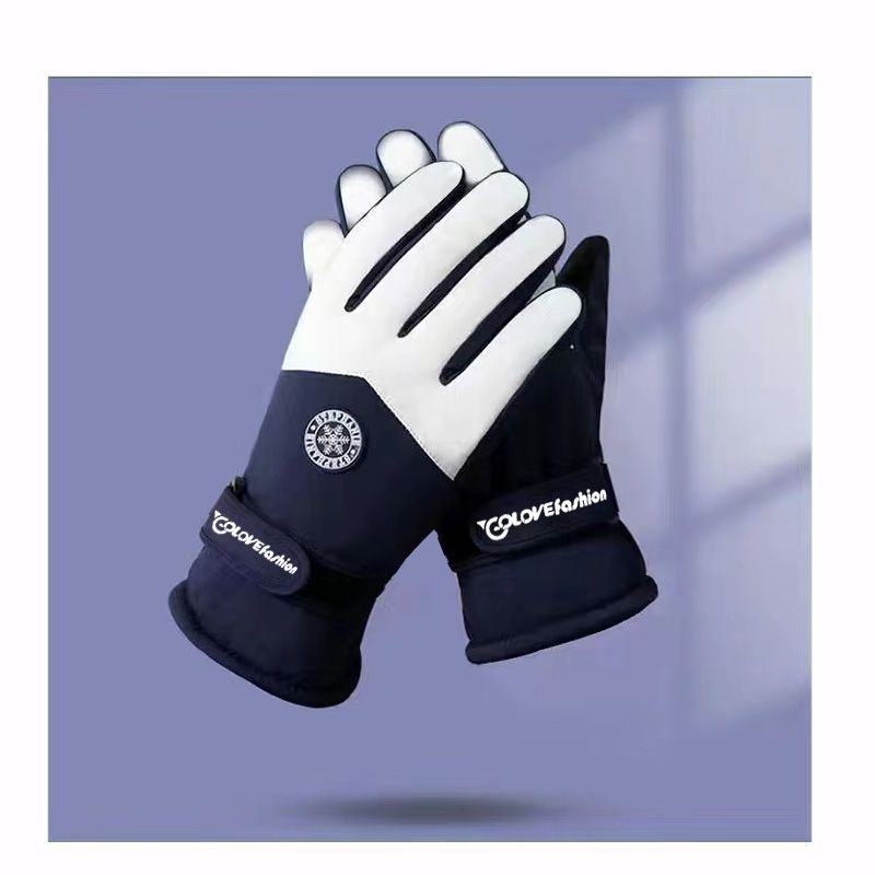 Unisex žiemos slidinėjimo pirštinės su vandeniui atsparumu, anti-slip ir dilimo atsparumu, išorė: medvilnė, Ice Silk vidus, velvet pamušalas, Flip-cover stilius