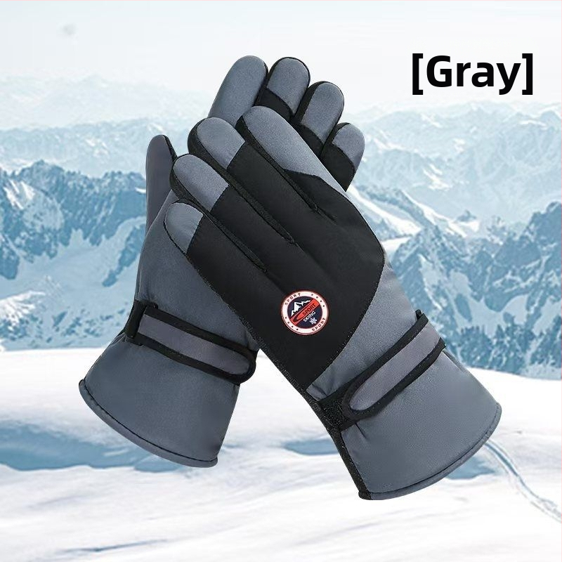 Unisex žiemos slidinėjimo pirštinės su vandeniui atsparumu, anti-slip ir dilimo atsparumu, išorė: medvilnė, Ice Silk vidus, velvet pamušalas, Flip-cover stilius