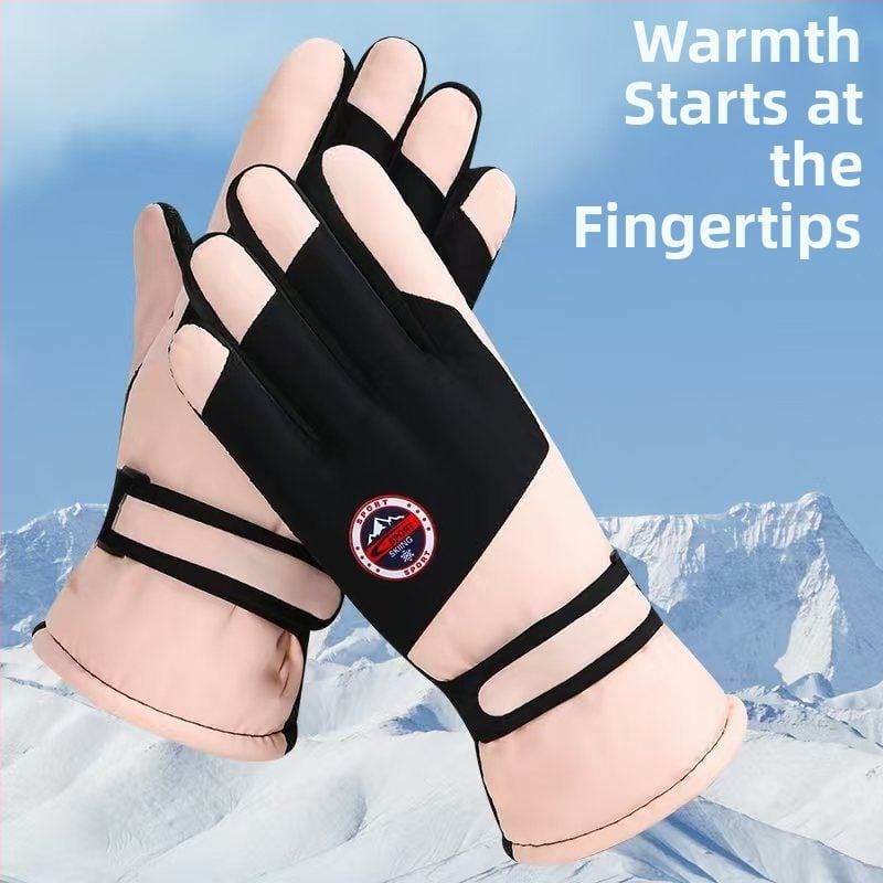 Unisex žiemos slidinėjimo pirštinės su vandeniui atsparumu, anti-slip ir dilimo atsparumu, išorė: medvilnė, Ice Silk vidus, velvet pamušalas, Flip-cover stilius