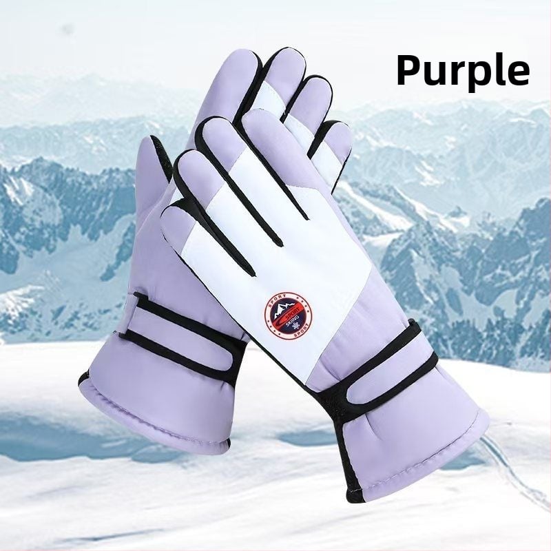 Unisex žiemos slidinėjimo pirštinės su vandeniui atsparumu, anti-slip ir dilimo atsparumu, išorė: medvilnė, Ice Silk vidus, velvet pamušalas, Flip-cover stilius