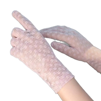 UV apsaugos pirštinės su nėriniu, elastinės, vieno dydžio, neslystančios, vairavimui ir lauko naudojimui, poliesteris