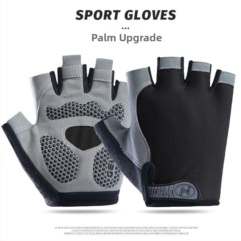 puspirštinės sportinės pirštinės vyrams ir moterims – atsparios slydimui, kvėpuojančios, sustiprintos, atsparios dėvėjimu, skirtos lauko fitnesui ir horizontaliam strypui