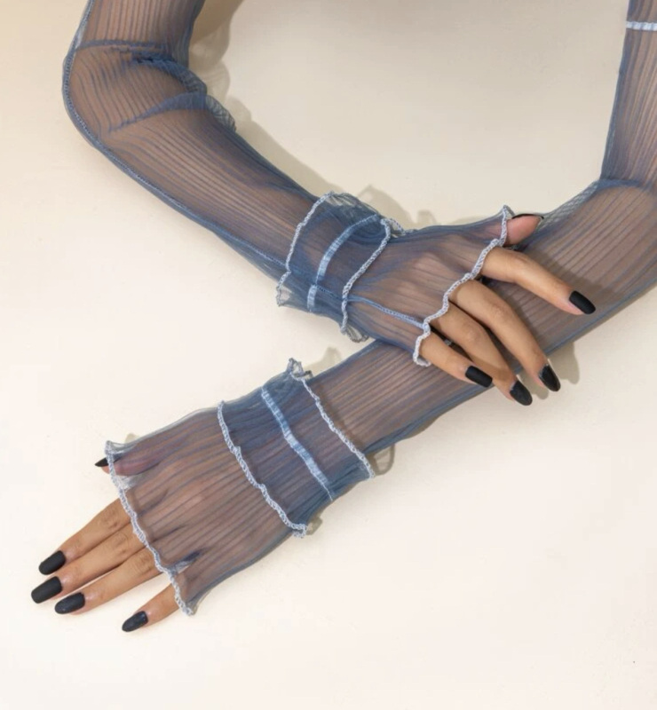 Manșete UV cu dantelă pentru femei – vară, pentru ciclism în aer liber și condus, 100% poliester, stil Fashionable commuting, sezonul 2025 vară