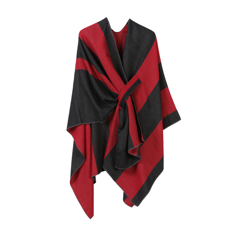 Šal dodatak – TR materijal, dvostrani, prugasti uzorak, francuski stil, prilagodljivo za zimu, proljeće i jesen