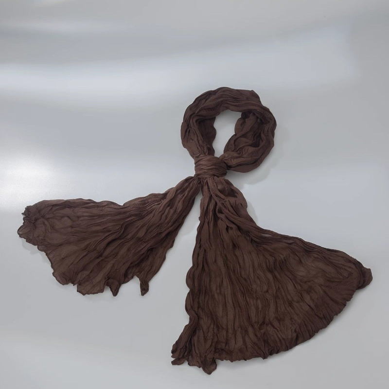 Kokvilnas un lina šalle ar plisētā dizaina, piemērota pavasarim, 2021. gada vasaras izlaidums, noliktavā