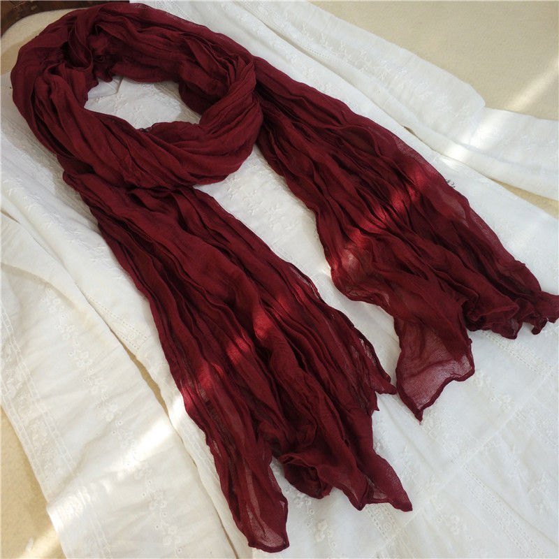 Kokvilnas un lina šalle ar plisētā dizaina, piemērota pavasarim, 2021. gada vasaras izlaidums, noliktavā