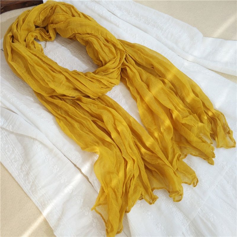 Kokvilnas un lina šalle ar plisētā dizaina, piemērota pavasarim, 2021. gada vasaras izlaidums, noliktavā