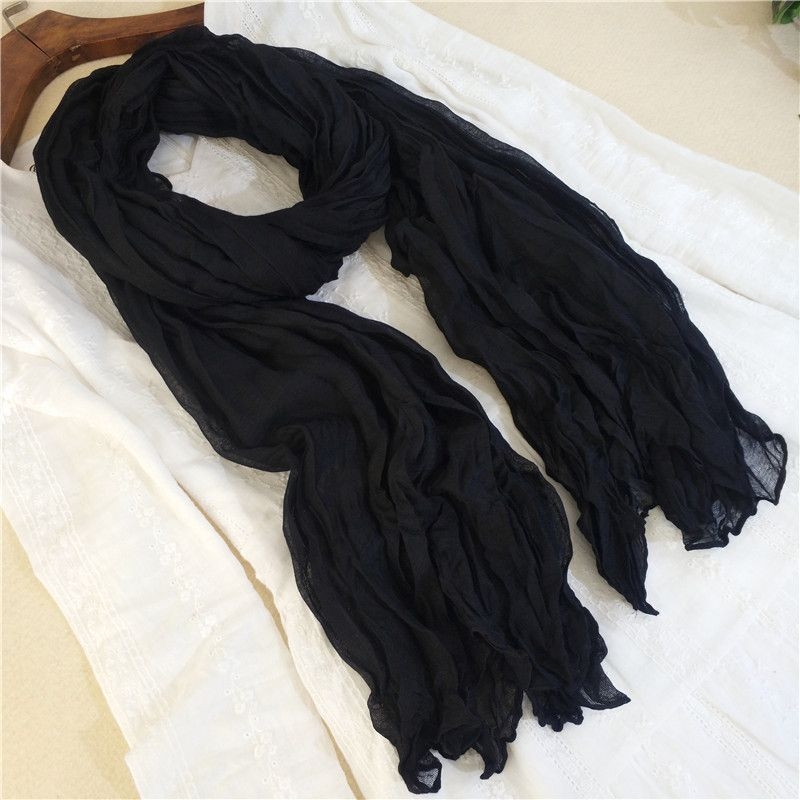 Kokvilnas un lina šalle ar plisētā dizaina, piemērota pavasarim, 2021. gada vasaras izlaidums, noliktavā