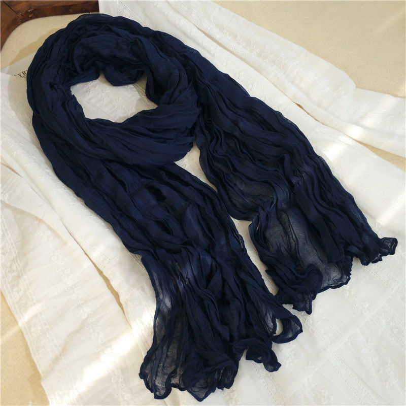 Kokvilnas un lina šalle ar plisētā dizaina, piemērota pavasarim, 2021. gada vasaras izlaidums, noliktavā