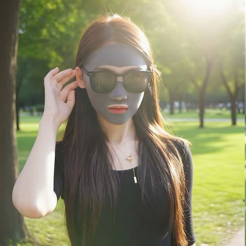 Maska za lice s potpunom zaštitom od sunca za žene, prozračna najlon tkanina, sadržaj najlona 81–95%, za vanjske sportove (biciklizam, trčanje, golf)