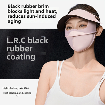 Maska za sunčevu zaštitu cijelog lica s pokrivenim vratom, dišna Ice Silk Facekini, najlon tkanina