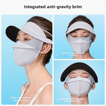 Maska za sunčevu zaštitu cijelog lica s pokrivenim vratom, dišna Ice Silk Facekini, najlon tkanina