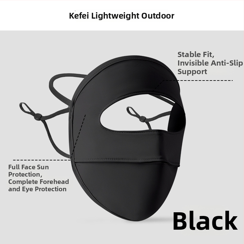 Maska za sunčevu zaštitu cijelog lica s pokrivenim vratom, dišna Ice Silk Facekini, najlon tkanina
