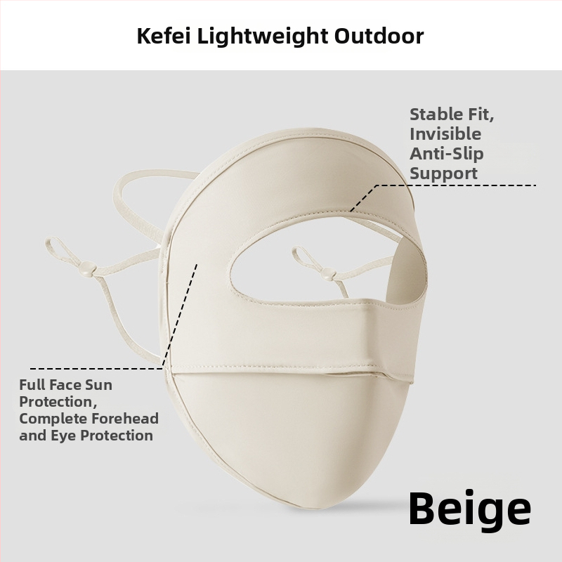 Maska za sunčevu zaštitu cijelog lica s pokrivenim vratom, dišna Ice Silk Facekini, najlon tkanina