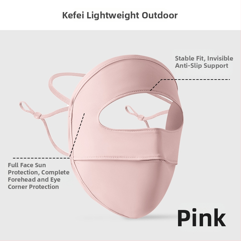 Maska za sunčevu zaštitu cijelog lica s pokrivenim vratom, dišna Ice Silk Facekini, najlon tkanina